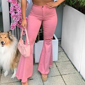 Pink Flare Jeans
